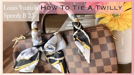 how to put twilly on lv bag|how to tie a twilly.